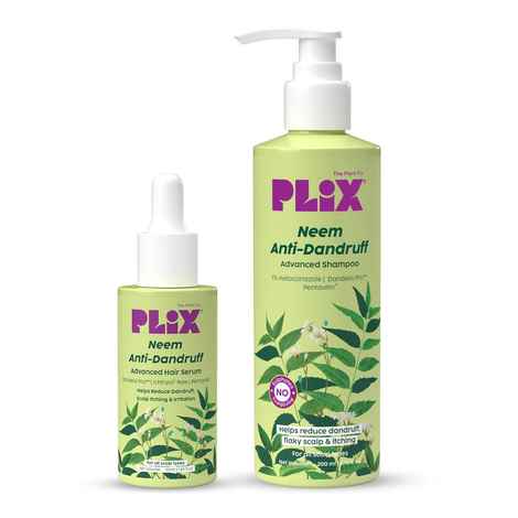Buy PLIX Neem Serum (50 ml) & Shampoo (200 ml) Strengthens Hair, Fights Dandruff, and Soothes Itchy Scalp, Combo of 2 - Purplle
