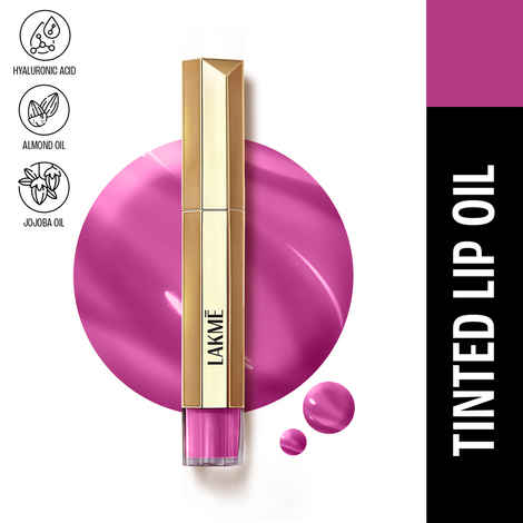 Buy Lakme 9to5 Overtime Shine Tinted Lip Oil With Vitamin E, Shea Butter and Hyaluronic Acid, For Hydrated and Glossy Lips - Violet Vixen - 5.3 ml - Purplle