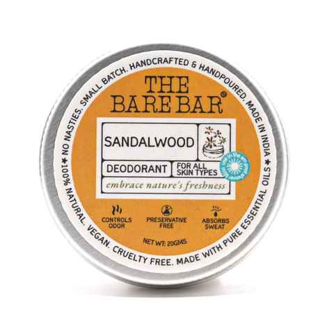 Buy The Bare Bar Sandalwood Cream Deodorant 20 gm | Aluminium-Free | With Shea Butter, Arrowroot Powder & Vitamin E | Natural Odour Control for All Skin Types - Purplle