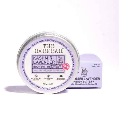 Buy The Bare Bar Kashmiri Lavender Body Butter – 20 gm | With Shea & Mango Butter | Nourishing & Soothing Moisturiser for All Skin Types - Purplle