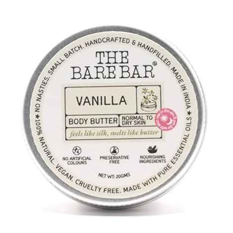 Buy The Bare Bar Vanilla Body Butter – 20 gm | With Shea, Mango & Moringa Oils | Nourishing Moisturiser for Soft, Glowing Skin - Purplle