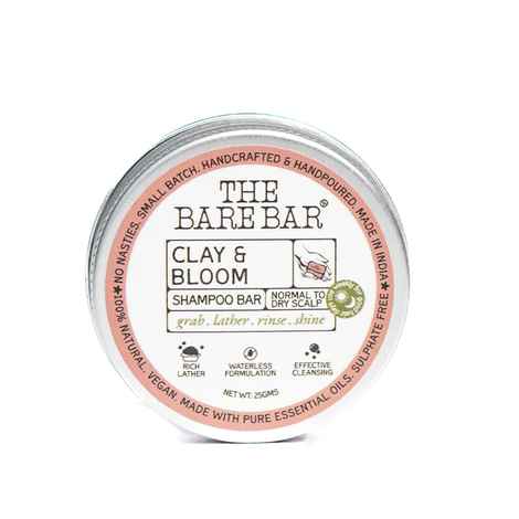 Buy The Bare Bar Clay & Bloom Shampoo Bar – 25 gm With Rose Clay, Rose Oil, Coconut Oil & Cocoa Butter | Nourishing & Soothing Solid Shampoo | Sulfate-Free & Travel-Friendly - Purplle