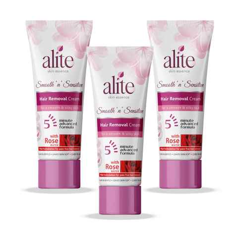 Alite Hair Removal Cream for Women| Painless & Hair Removal | Smooth, Nourished Skin, Natural Butter & Aloe Vera Pack of 3 (30 gm each)