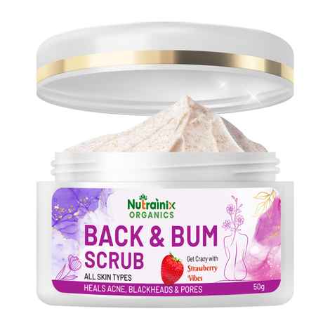 Buy Nutrainix Organics Back & Bum Scrub, Brightening Exfoliator for Dark Spot Removal & Smooth, Radiant Skin For All Skin Types - 50 gm - Purplle