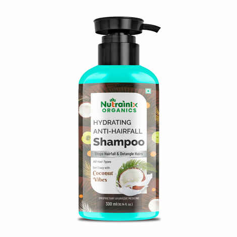 Buy Nutrainix Organics Hydrating Anti-Hairfall Shampoo, Coconut Surge for Hairfall Control & Hydrated, Resilient Hair - 300 ml - Purplle