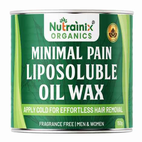 Buy Nutrainix Organics Minimal Pain Liposoluble Oil Wax - No-Heat Required - Apply Cold For Effortless Hair Removal- 150 gm - Purplle