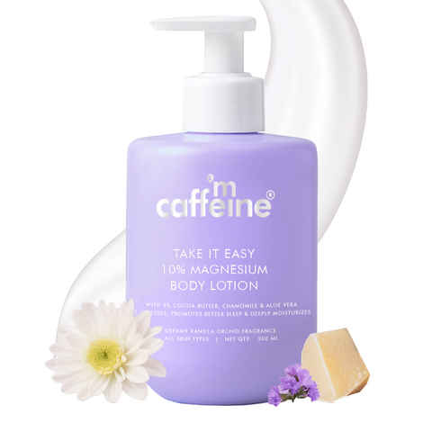 Buy mCaffeine 10% Magnesium Body Lotion- 3X Stress Reduction & Better Sleep | Vanilla Orchid Fragrance Calms & Relaxes | Non Greasy 3% Cocoa Blend -300 ml - Purplle