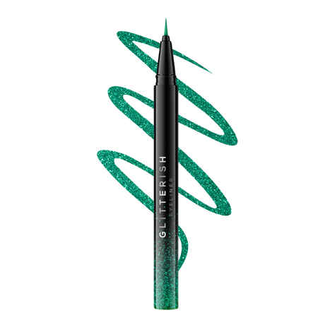 Buy Renee Glitterish Eyeliner 04 Green, Metallic Pay-Off, Multi-Dimensional Shine | Waterproof, Smudge-Resistant, Shimmery Finish | Precise Application Brush, Quick Drying | Long-Lasting, (0.6 ml) - Purplle