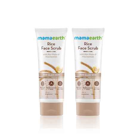 Mamaearth Rice Face Scrub for Glowing Skin With Rice Water & Niacinamide for Glass Skin (100 gm) (Pack of 2)