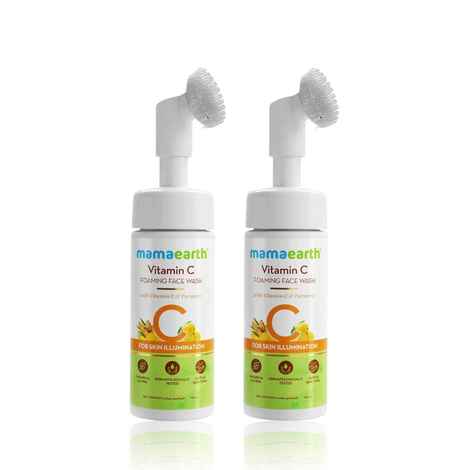 Mamaearth Vitamin C Foaming Face Wash with Vitamin C and Turmeric for Skin Illumination - 150 ml (Pack of 2)