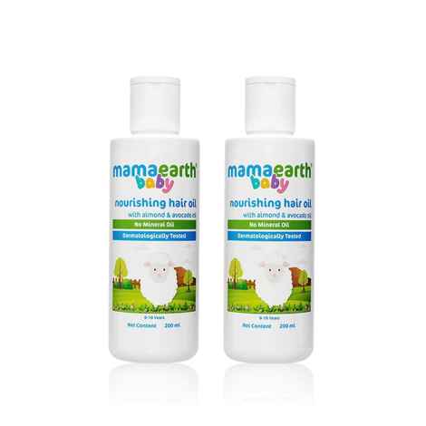 Buy Mamaearth Nourishing Baby Hair Oil with Almond & Avocado Oil (200 ml) (Pack of 2) - Purplle