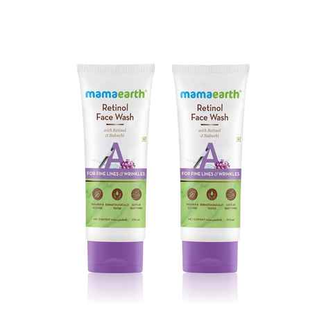 Buy Mamaearth Retinol Face Wash with Retinol & Bakuchi for Fine Lines and Wrinkles (100 ml) (Pack of 2) - Purplle
