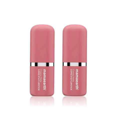 Mamaearth Creamy Matte Long Stay Lipstick with Murumuru Butter and Vitamin E for 8-Hour Long Stay |Hibiscus Nude - 4.2 gm (Pack of 2)