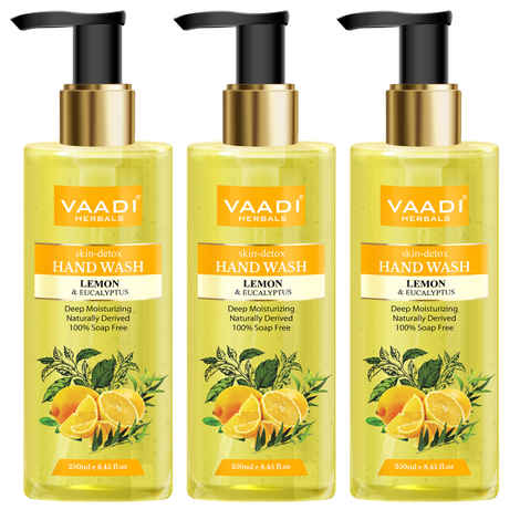 Buy Vaadi Herbals Pack of 3 Skin-Detox Lemon & Eucalyptus Hand Wash (250 ml x 3) - Purplle