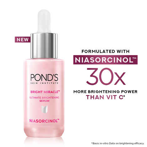 Pond’s Bright Miracle Ultimate Brightening Serum with Niasorcinol, 30X better than Vit C, 15 ml