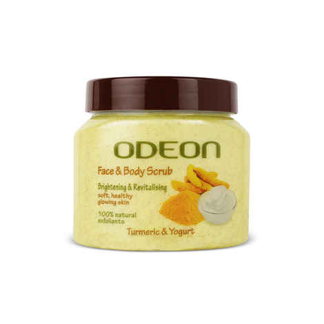 Buy Odeon Brightening Turmeric & Yogurt Face and Body Scrub I Gentle Exfoliating Scrub for Glowing Skin I Reduces Tan - 300 ml - Purplle