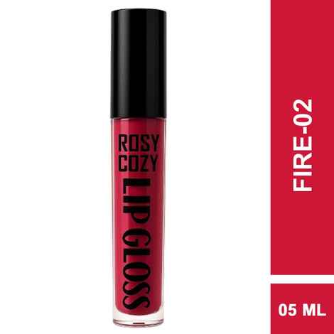 Buy Rosy Cozy Lip Gloss High Creme | Shade Fire | Color Red | High Glossy, High Shine Enriched With Vitamin E | Light Weight, Long Lasting, Non Sticky Hydrating Lipgloss 5 ml - Purplle