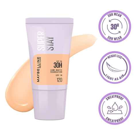 Maybelline New York Super Stay Lumi-Matte Foundation- 120, 30H Wear, Lightweight, Suitable for all Skin Types, Soft Glow, Buildable Coverage -18 ml