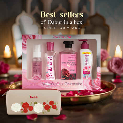 Buy Dabur Gulabari Rose Glow Skincare Kit with travel pouch Combo of 6 - Purplle