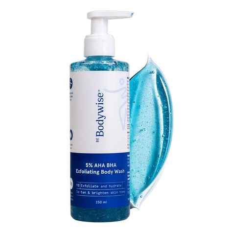 Buy Be Bodywise 5% AHA BHA Exfoliating Body Wash - For Body Acne, Strawberry Skin & De-Tans- 250 ml - Purplle