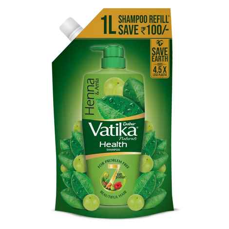 Buy Dabur Vatika Health Shampoo 1L Pouch -Refill - Purplle
