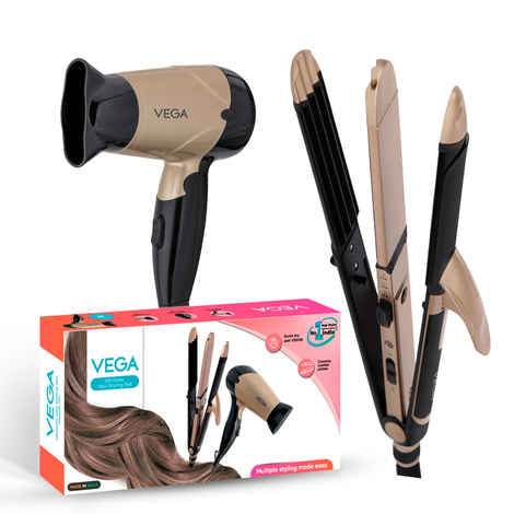 Vega Hair Dryer and Styler Combo Includes: 3 in 1 Hair Styler 1pc and Blooming Air + Hair Dryer 1000W 1pc | (VGGP-10) | Gift set
