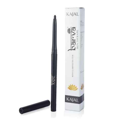 Buy Barva Skin Therapie's 100% Natural Kajal Pencil Stick Enriched with Vitamin E, Fragrance-Free, Intense Black, 0.25 gm - Purplle