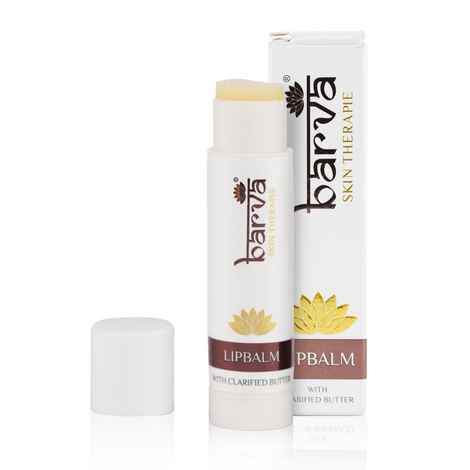 Buy Barva Skin Therapie Lip Balm, Made with Clarified Butter, Heals Dry Chapped Lips, Long Lasting, No Tint, 5 gm - Purplle