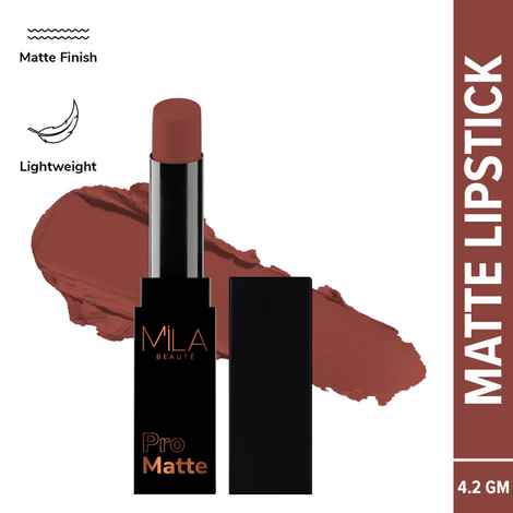 Buy MILA BEAUTE Pro Mattes Lipstick Luxurious Creamy Matte Texture - 22 Nargis (4.2 gm) - Purplle