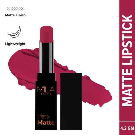Buy MILA BEAUTE Pro Mattes Lipstick Luxurious Creamy Matte Texture - 14 Gangubai (4.2 gm) - Purplle
