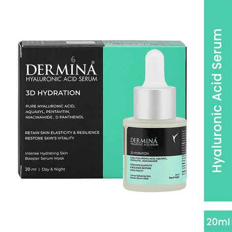 Buy Dermina Hyaluronic Acid Serum with Pentavitin & Niacinamide, Skin Elasticity & Intense Hydration, All Skin, 20 ml - Purplle