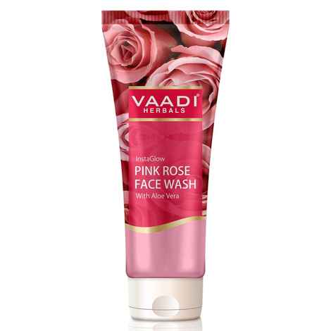 Vaadi Herbals Insta Glow Pink Rose Face wash with Aloe vera extract (60 ml)