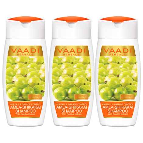 Buy Vaadi Herbals Amla Shikakai Hairfall & Damage Control Shampoo (110 ml x 3) (Pack of 3 ) - Purplle