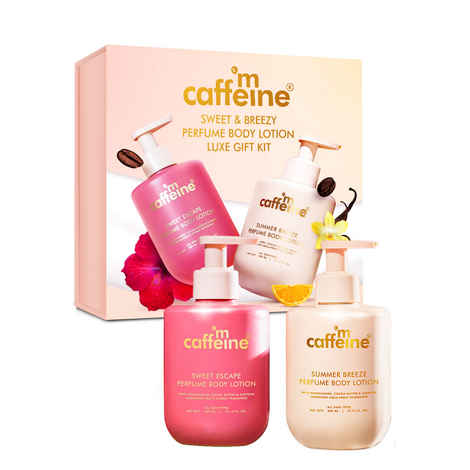 Buy mCaffeine Perfume Body Lotion Gift Kit | Sweet & Breezy Premium Gift Set for Men & Women | Deeply Moisturizes | Pack of 2 | Diwali Special Gift Set - Purplle