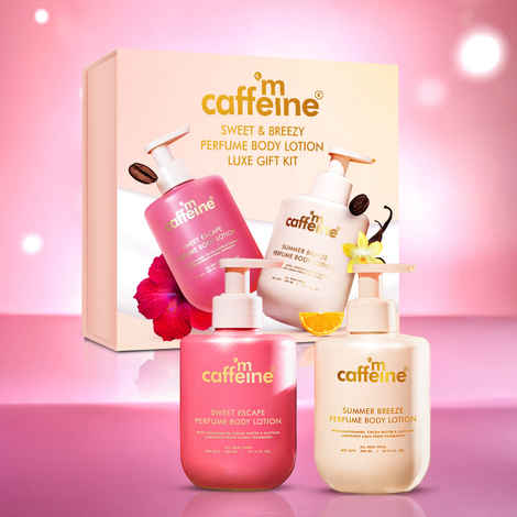 mCaffeine Perfume Body Lotion Gift Kit | Sweet & Breezy Premium Gift set For Men & Women | Deeply Moisturizes | For All Special Occasions- Pack of 2