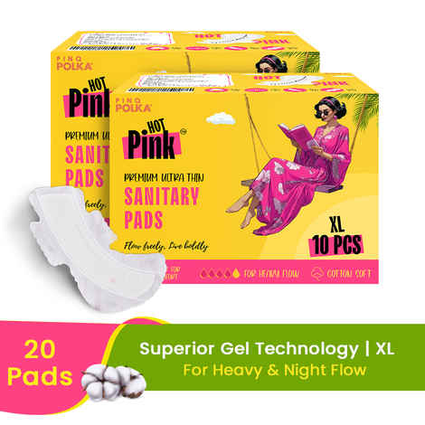 Buy PINQ POLKA Hot pink Sanitary Pad Box (XL) (Pack Of 20) - Purplle