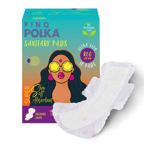 Buy PINQ POLKA Sanitary Pad Regular (Combo) (20 Pcs) - Purplle