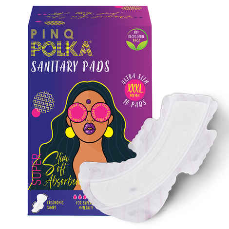 Buy PINQ POLKA Sanitary Pad XXXL (10 Pcs) - Purplle