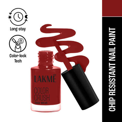 Buy Lakme True Wear Color Crush Nail Polish, Long Lasting & Vibrant Nail Paint, 102, 6 ml - Purplle