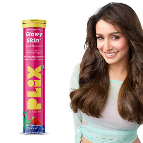 Buy PLIX Glutathione Strawberry Effervescent Tablets With 500mg L-Glutathione For Clear Glowy Skin & Pigmentation (Pack of 1, 15 Tablets) - Purplle