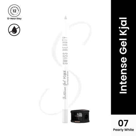 Buy Swiss Beauty Intense Gel Kajal | 12-Hour Stay | Waterproof | Smudge-Proof | Creamy Texture | Highly Pigmented | Multi-Use Eye Pencil - Pearly White (1.2 gm) - Purplle