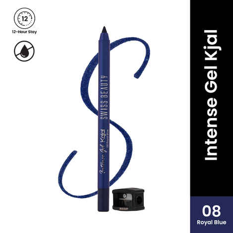 Buy Swiss Beauty Intense Gel Kajal | 12-Hour Stay | Waterproof | Smudge-Proof | Creamy Texture | Highly Pigmented | Multi-Use Eye Pencil - Royal Blue (1.2 gm) - Purplle