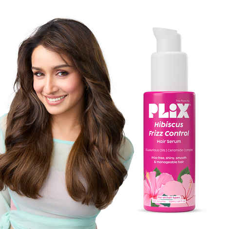 Buy PLIX Hibiscus Frizz Control Hair Serum | Protects & Smoothes, Dry, Flyaway & Frizzy Hair, With 13 Nourishing Oils | 3x Strength with Fiberhance | 50 ml - Purplle