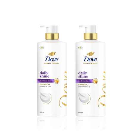 Buy Dove Daily Shine Shampoo (650 ml) pack of 2 - Purplle