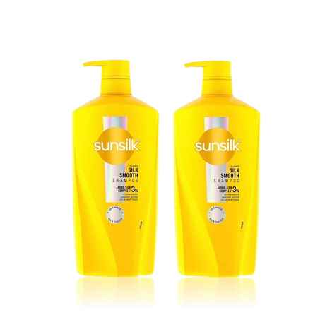 Buy Sunsilk Flowy Silk Smooth Shampoo (650 ml) pack of 2 - Purplle