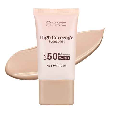 MARS SPF50 PA++++ High Coverage Foundation (25 ml) (04-NEUTRAL CHARM) | Blemish Free & Easy to Blend Foundation for Makeup