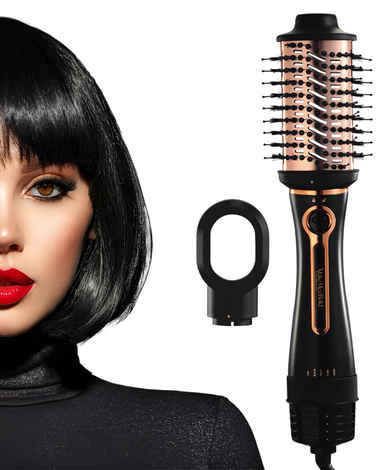 MakeMeeBold by Urban Yog 3-in-1 Hot Air Brush| 1.5-inch Barrel | Hair Dryer Hair Straightener Volumizer Blow Dryer Styling Tool,1200 Watt, Multicolour, 1 Pc
