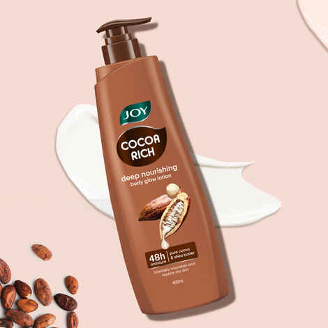 Joy Cocoa Rich Intense Nourishing Body Lotion (400 ml) | 24 Hour Nourishment | With Shea Butter & Cocoa Butter | Suitable for Normal to Dry Skin | Non Sticky & Non Greasy Lightweight Body Lotion