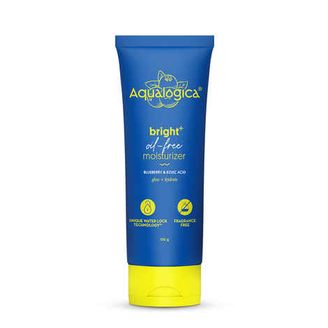 Buy Aqualogica Bright+ Oil-Free Moisturizer with Blueberry & Kojic Acid (100 gm) Lightweight & Non-Sticky | Brightens & Evens Skin Tone | Fades Dark Spots & Pigmentation | Deeply Hydrates| For All Skin Types | For Men & Women " - Purplle