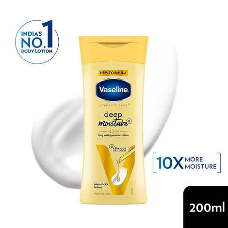 Buy Vaseline Deep Moisture Body Lotion with Ceramide Hyaluron | 10X More Moisture | For Dry Skin | 200ml - Purplle